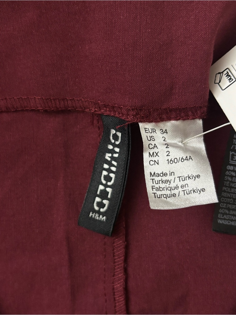 H&M Burgundy Mini Skirt with Twin Bows - Picture 3 of 4